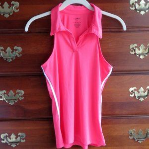 Gottex Coral Sleeveless Golf Tennis Pickleball Workout Racerback Polo Top XS